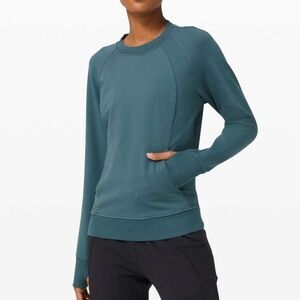 Lululemon Scuba Crew Neck Pullover Sweatshirt Desert Teal Athletic Womens Size 4